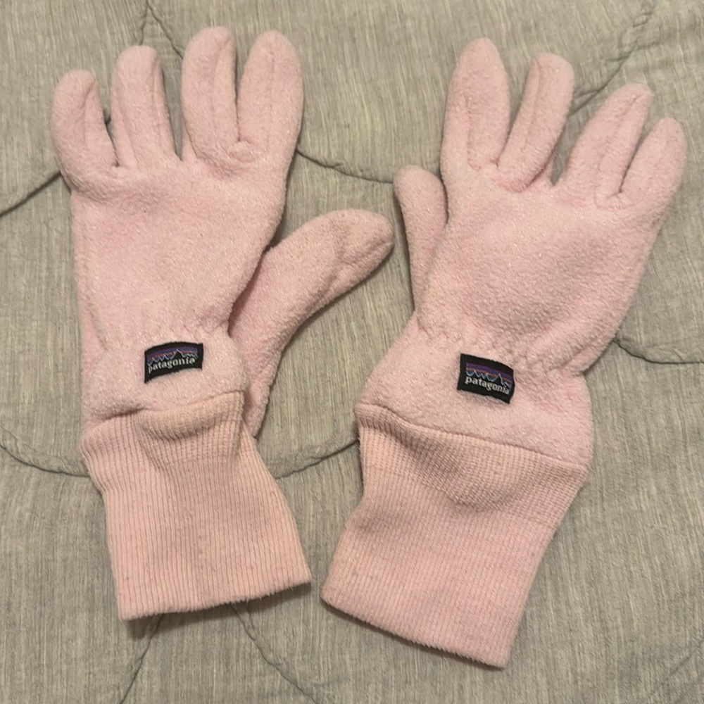 Patagonia Kids’ Synchilla Gloves Light Pink Fleece Winter Gloves (Size XXL)